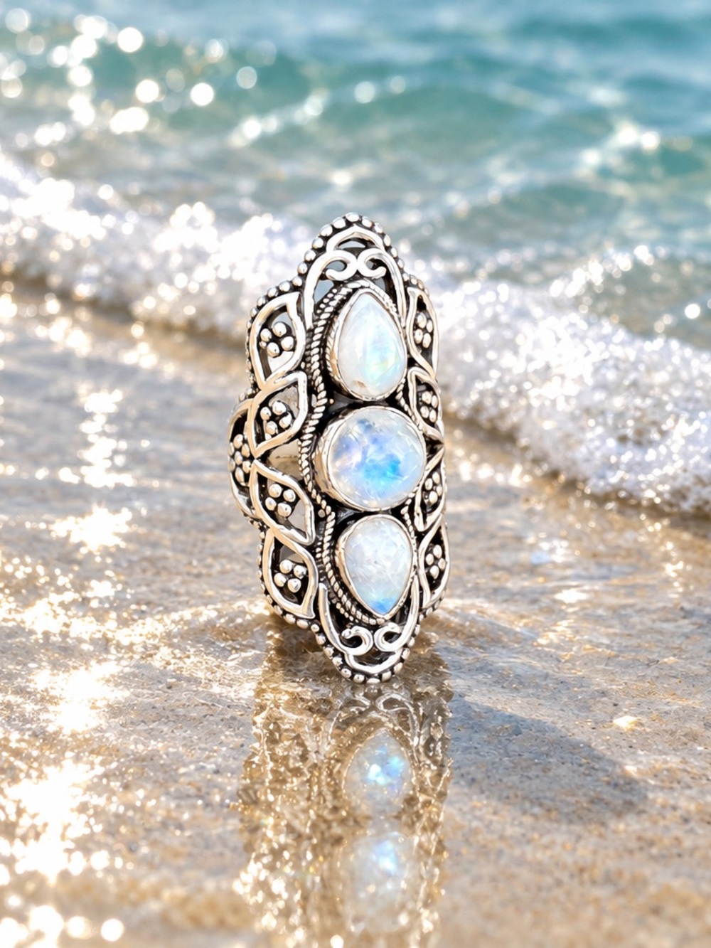 NEW! Moonstone Statement Ring - Picture 11 of 14